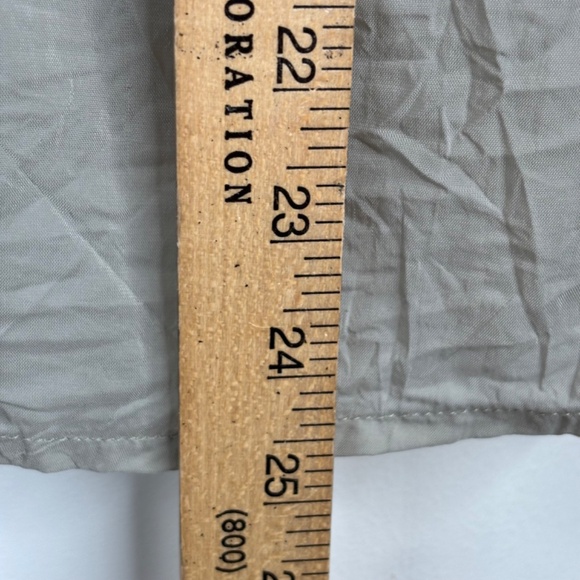 J Jill Blouse XL Short Sleeve Button Velvet Trim Sage Green Fairy Boho Lagenlook - Picture 7 of 9